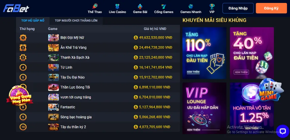 Chơi Slot game win23 bet trên di động